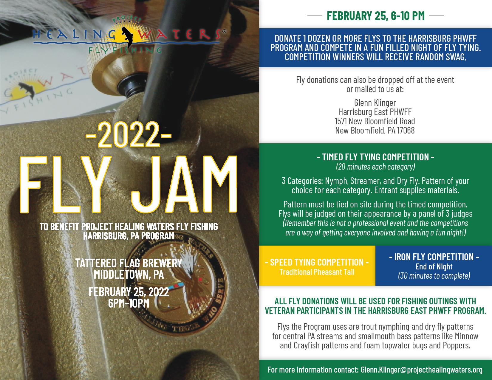 Join PHWFF Harrisburg for Fly Jam 2022 - Project Healing Waters : Project  Healing Waters