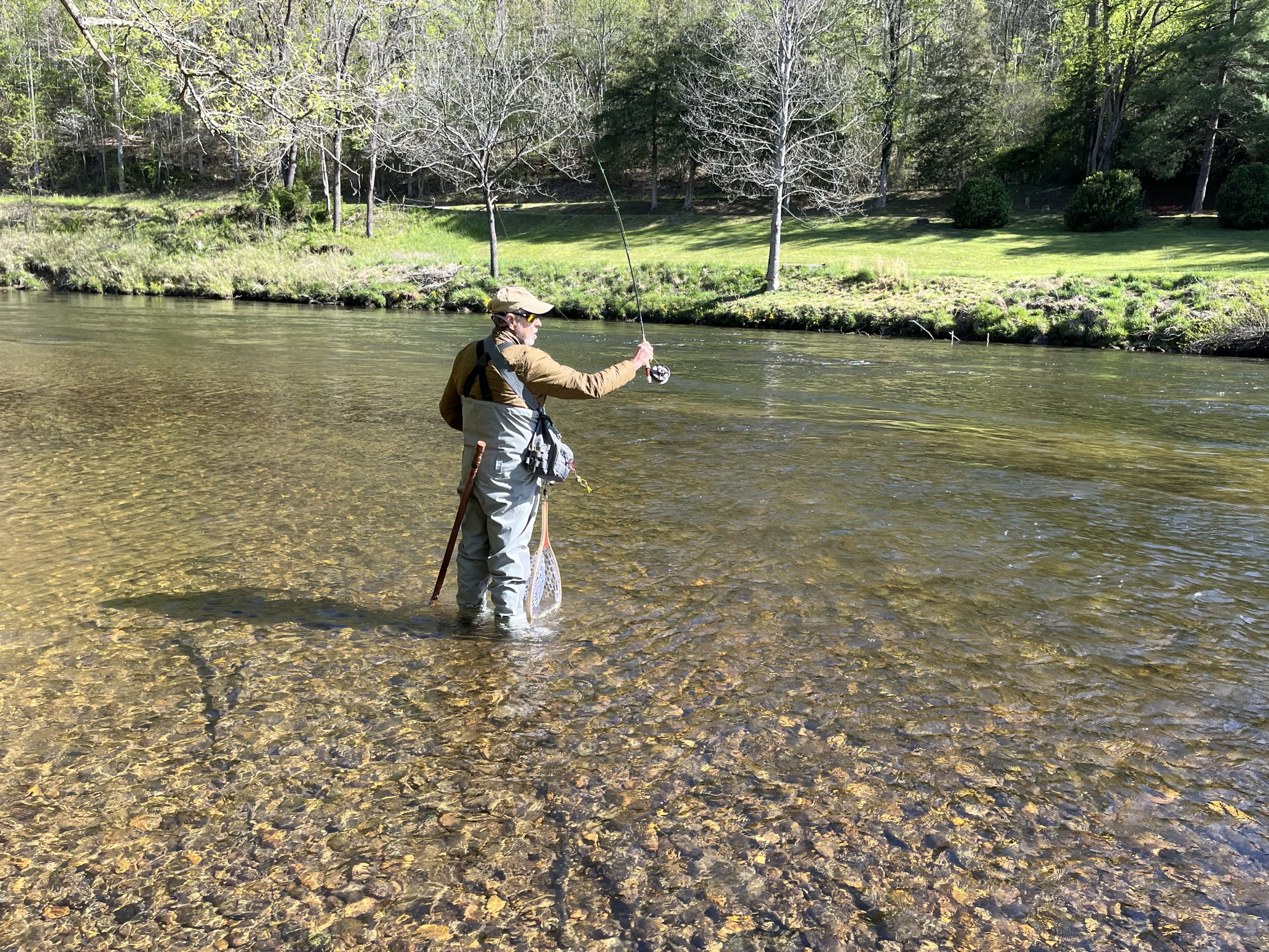 An Asheville Veteran fishing Equinox Ranch in Cullowhee
